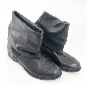 ✅ ZARA COLLECTION FOLD OVER SLOUCHY BLACK BOOTS 36